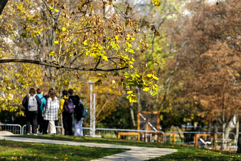 Jeseň v parku na Račianskom mýte v Bratislave