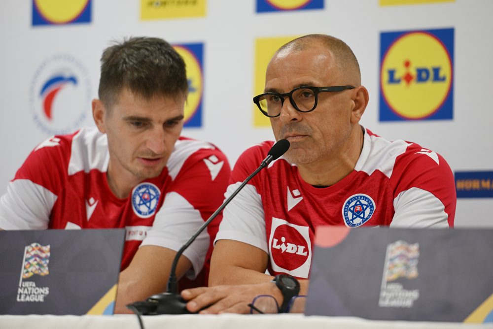 Tlačová konferencia slovenskej futbalovej reprezentácie pred zápasmi Ligy národov proti Švédsku a Azerbajdžanu