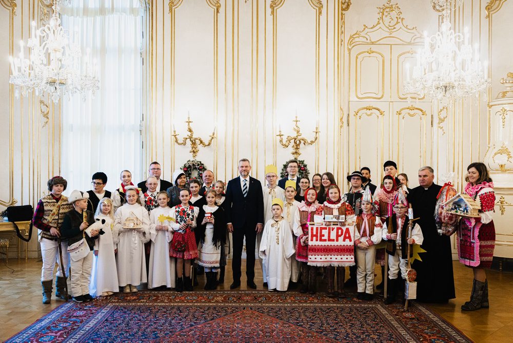 Koledníci Dobrej noviny v Prezidentskom paláci 