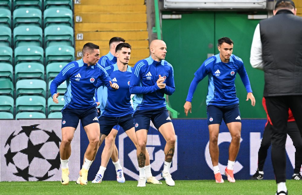 Tréning ŠK Slovan Bratislava pred stredajším zápasom 1. kola ligovej fázy LM proti Celticu FC 