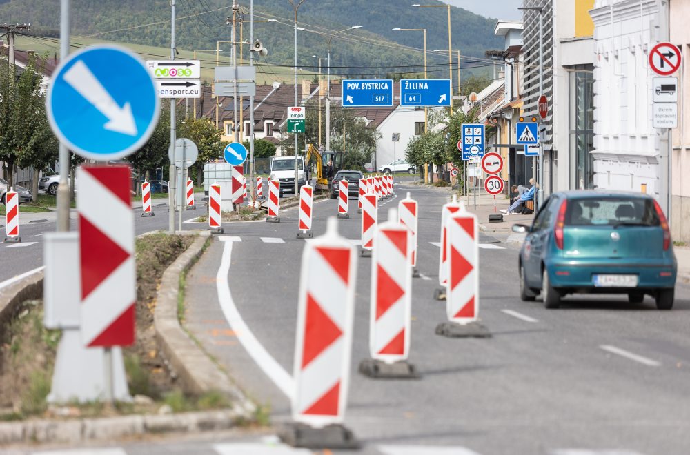 Dopravné obmedzenie na ceste I. triedy v Rajci