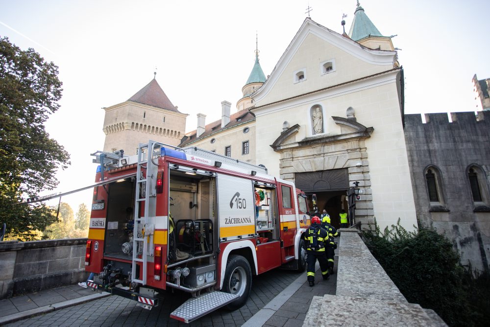 Taktické cvičenie hasičov na Bojnickom zámku