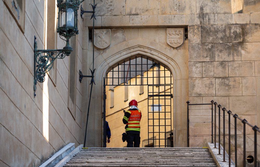 Taktické cvičenie hasičov na Bojnickom zámku