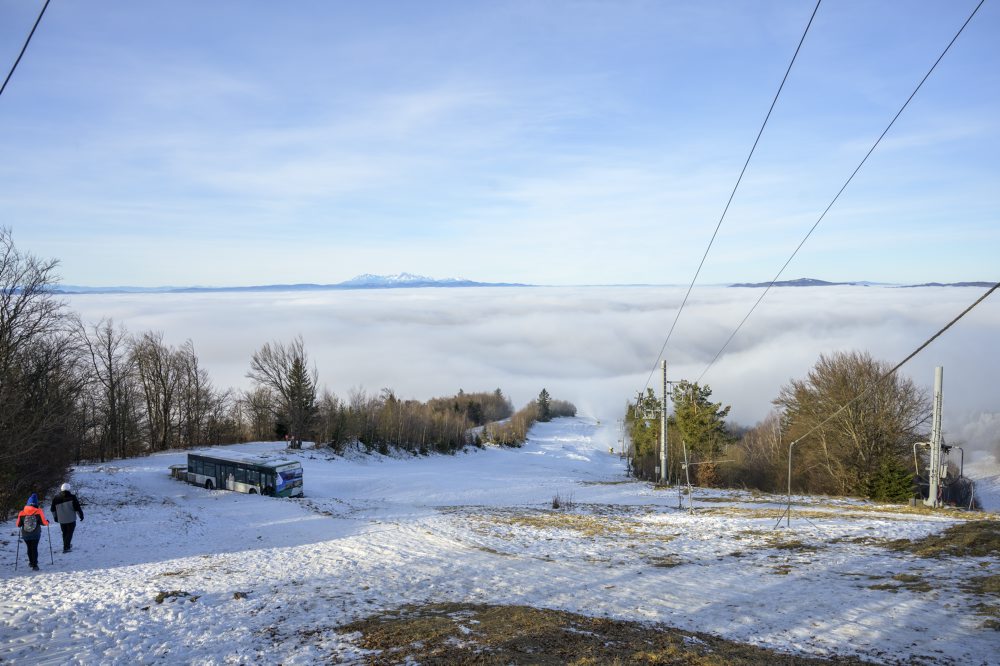 Zima na vrchu Lysá v pohorí Čergov 