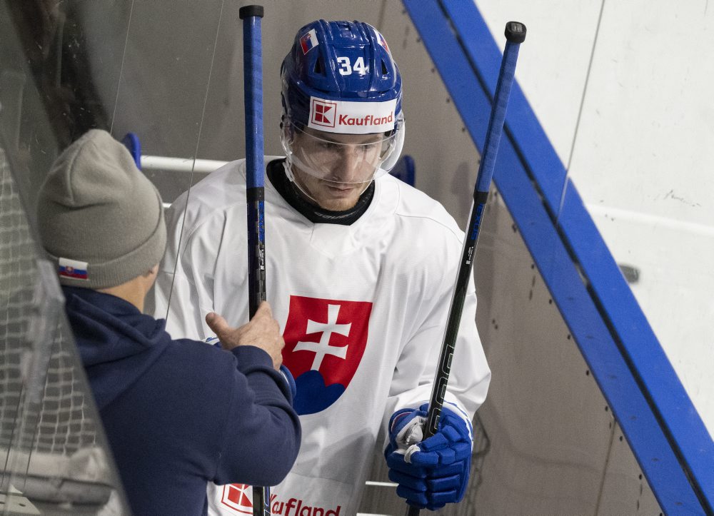 Hokej-NP: Tréning slovenskej hokejovej reprezentácie na zraze pred Nemeckým pohárom