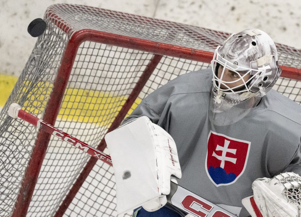 Hokej-NP: Tréning slovenskej hokejovej reprezentácie na zraze pred Nemeckým pohárom