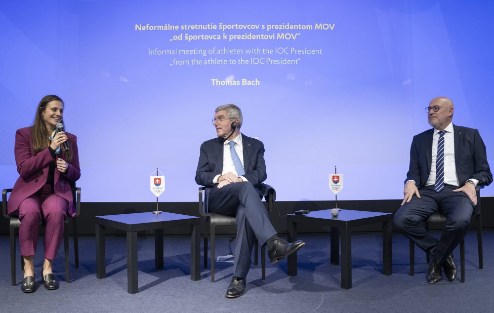 Stretnutie prezidenta Medzinárodného olympijského výboru Thomasa Bacha so súčasnými i bývalými slovenskými športovcami