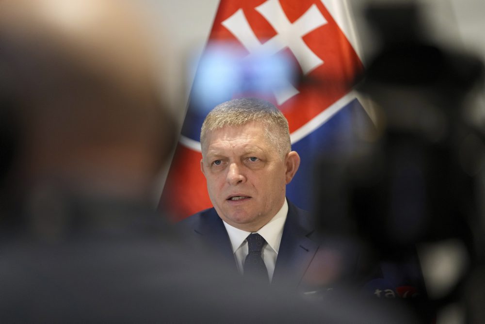 Robert Fico počas tk v Bruseli