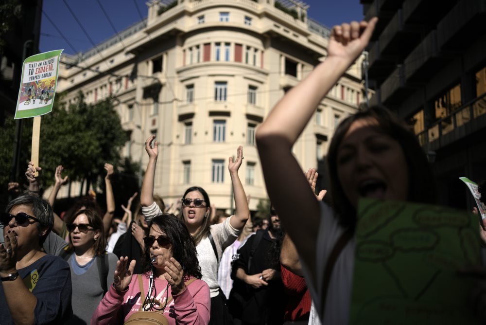 Grécki učitelia protestovali proti opatreniam konzervatívnej vlády