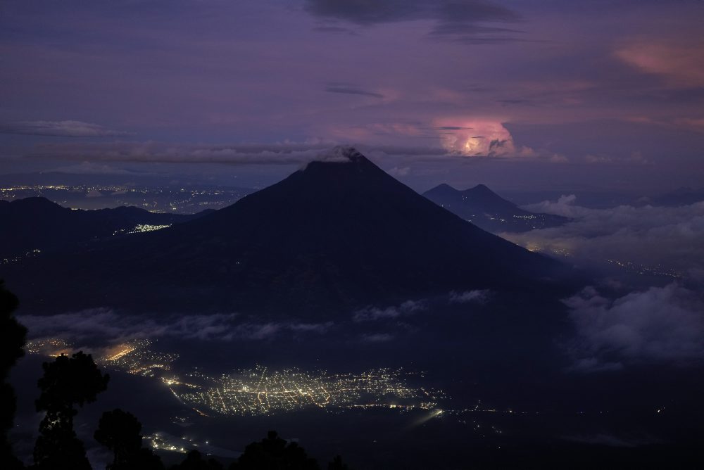 Sopka Agua v Guatemale 