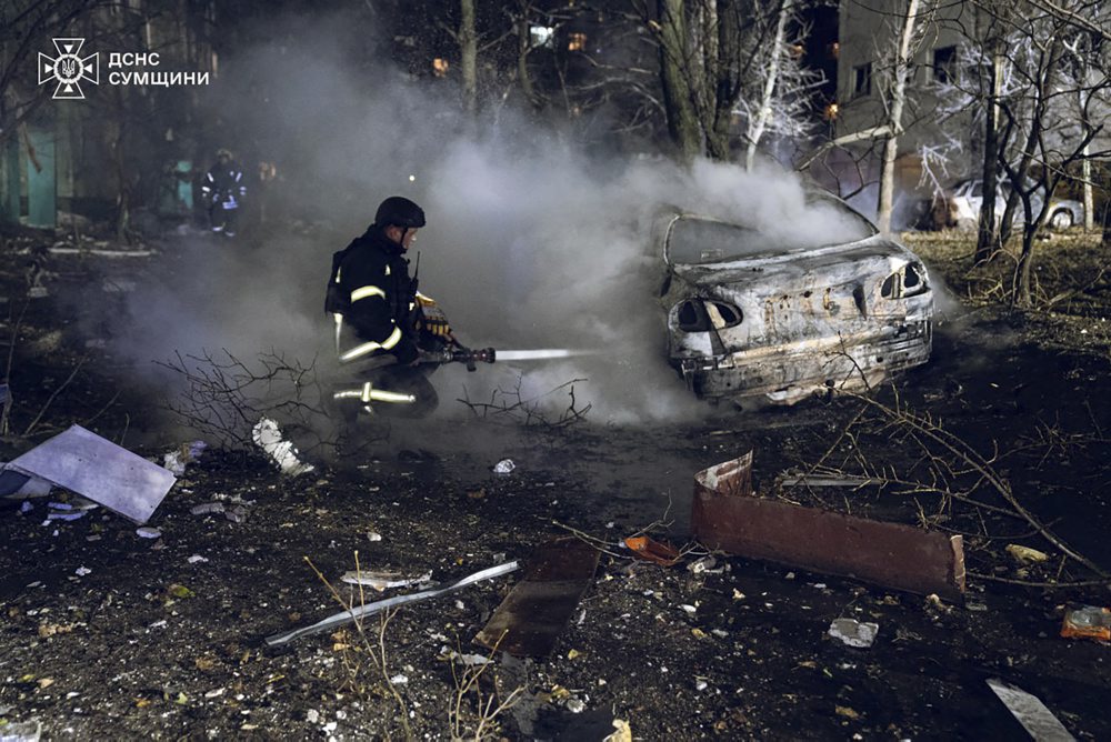 Ruský raketový útok v ukrajinskej Sumskej oblasti 