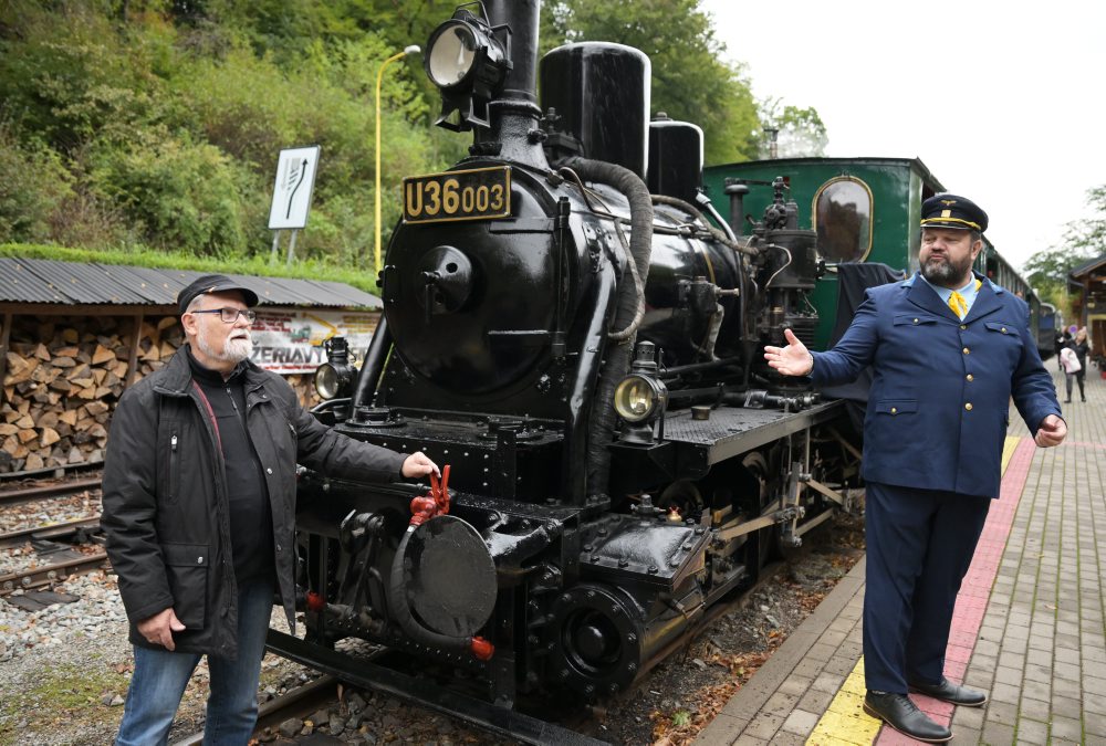 Jazda historickou parnou lokomotívou U36 003 Katka za účasti Hansa Christiana Hagansa zo stanice Čermeľ v Košiciach