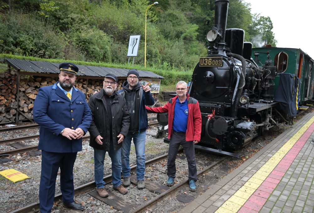 Jazda historickou parnou lokomotívou U36 003 Katka za účasti Hansa Christiana Hagansa zo stanice Čermeľ v Košiciach